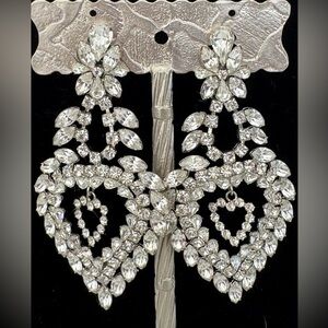 VINTAGE KIRK'S FOLLY PAVÉ HEART EARRINGS